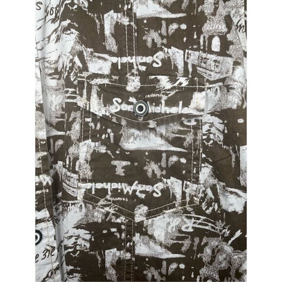 🔴 Superior Signature Brown Western Style Printed Button Front Shirt XXL - Picture 7 of 13
